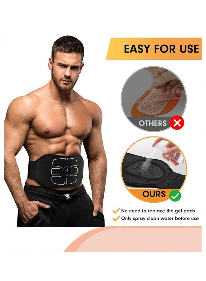 Bukela Abs Stimulator, Ab Machine, Abdominal Toning Belt, Abs Stimulator Muscle Toner, Workout Strength Training Equipment For Abdomen Arm Leg, USB Rechargeable Gear, Home Office Fitness Gear For Men Woman, Black - Image 4